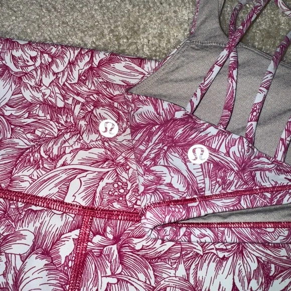 RARE Lululemon Floral Bloom White Star Ruby Set - Size 8/10 - Picture 4 of 5